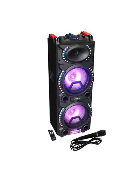 Party Portable Speaker Illuminated 500w Usb,sd, Bt, Fm, Aux, Microphone
