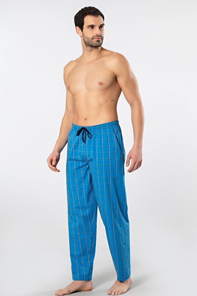 Cacharel Ekoseli Cepli Alt Pijama, %95 pamuk %5 likralı