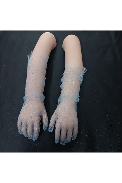 Qrsln Miva Sparkling Tulle Long Children's Gloves