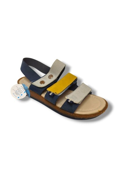 ŞİRİNGENÇ 3056-20 3 Αγορίστικα Σανδάλια με Κλιπς Velcro Σκούρο Μπλε Γκρι 31-36