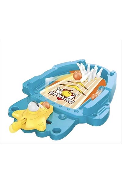 Danex Mini joc de bowling pentru copii, Danex, interactiv, bile și figurine incluse, 26,5 x 19,5 x 5 cm, negru