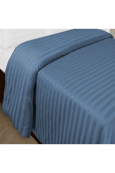 HomePuls Cearsaf de pilota 2 persoane Damasc Policoton dunga 1 cm, 180 x 220 cm, Bleu