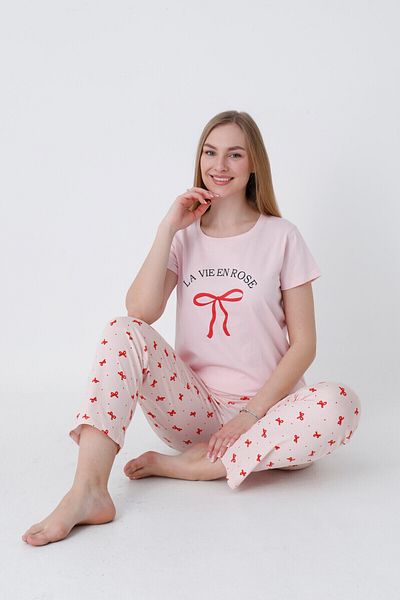 NBB Set pijamale pentru femei, cu mâneci scurte, bumbac