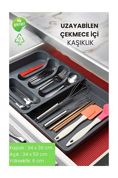 Herza House Extendable Adjustable Practical Drawer Sliding Cutlery Holder