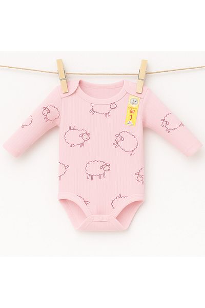 mini mia 100% Cotton Report Fabric Cute Animal Patterned Baby Badi 0-36 Months