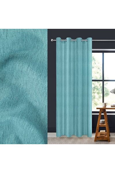 OEM Perdea decorativă turcoaz cu inele 136x260cm