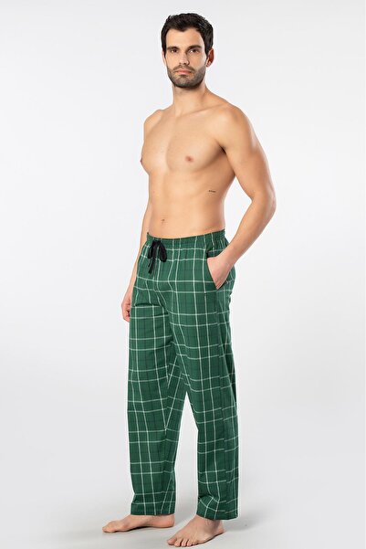Cacharel Пижама с карирани джобове долен край, 95% памук 5% ликра