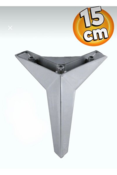 KALE Mobilya Kanepe Sehpa Tv Ünitesi Koltuk Ayağı 15 Cm Gümüş Baza Ayakları