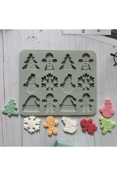 Getshopmini Epoxy Candy Plasticine Chocolate and Cookie Mixed New Year's Models Silicone Mold Gt-1587