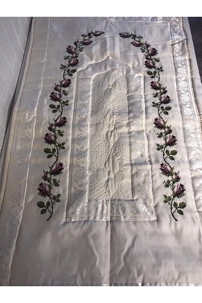 Vinezza Home Collection Dowry 6 Piece Floral Embroidered Etamine Prayer Rug Set Bundle Set