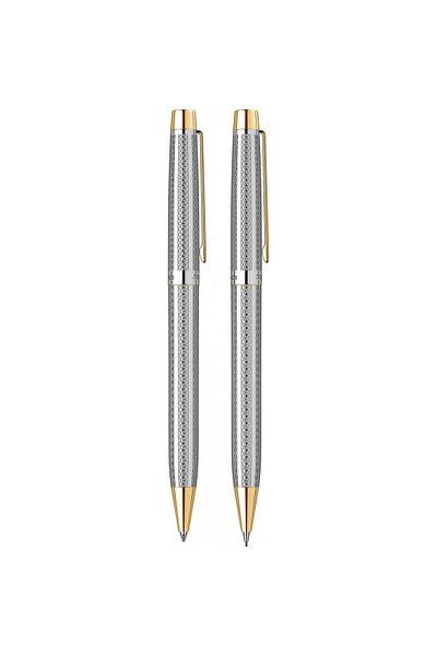 Scrikss 722W Ballpen + Versatile Double Set Gold Chrome (Lifetime Warranty-Luxury Box)