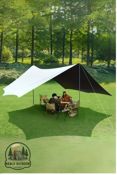 Realx Güneşlik Tente Plaj, Kamp Araba Gölgeliği Dayanıklı 210D Oxfor Kumaş Su Geçirmez Çadır 600*300 Cm