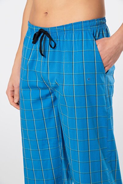 Cacharel Ekoseli Cepli Alt Pijama, %95 pamuk %5 likralı