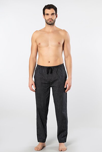 Cacharel Ekoseli Cepli Alt Pijama, %95 pamuk %5 likralı