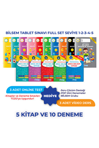 Teknookul Yayınları BİLSEM TABLET SINAVI SEVİYE 1-2-3-4-5
