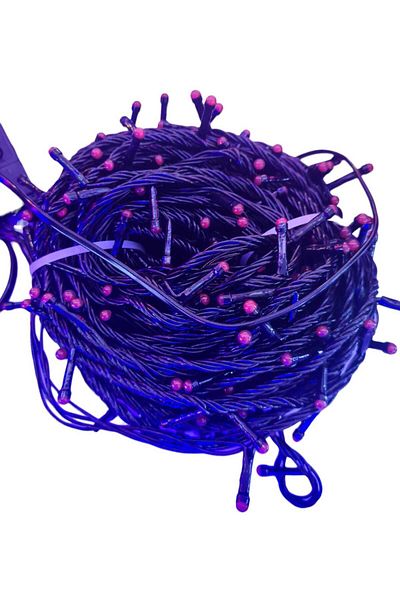 SDX Market Christmas installation, 10 m, Linear, Red, 100 flat LEDs with colored coating, black wire,