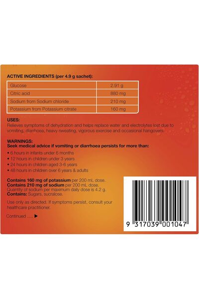 HYDRALYTE Orange Flavor Electrolyte Powder, 10 Pack