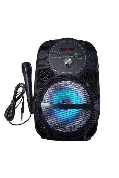 Lige Portable Speaker, With Bluetooth, Usb, Tf Card, Digital Display, Remote Control And Wired Microphone