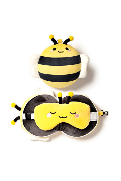 Relaxeazzz Pernă de călătorie și mască pentru ochi pentru copii-Adorabugs Bee