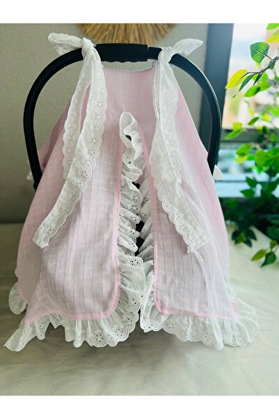 eyma home غطاء عربة أطفال مكشكش من الموسلين ذو طبقة واحدة من القطن 100%