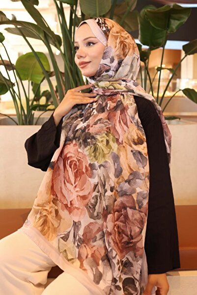 benguen Patterned Shawl Stone-Beige İpk111