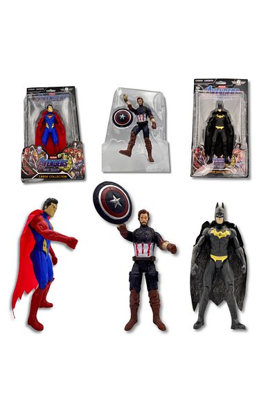 HAIZOL Action Figure Toy 3-Pack, Iron Man, 6-inch Figures, Spider-Man, Captain America, For Kids Ages 4 and