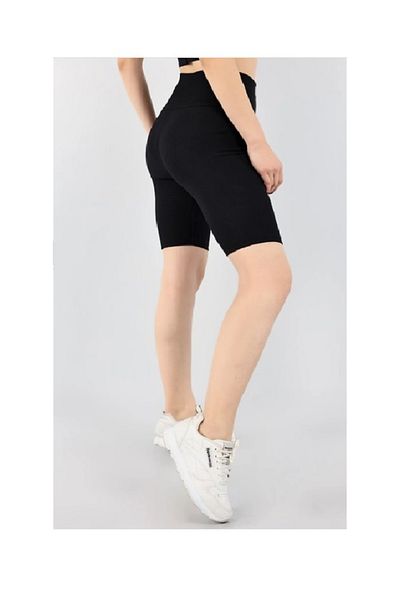 Yüzde Dört General Brands Black Women's Sports Leggings Outer Wear Casual High Waist Ribbed Leggings