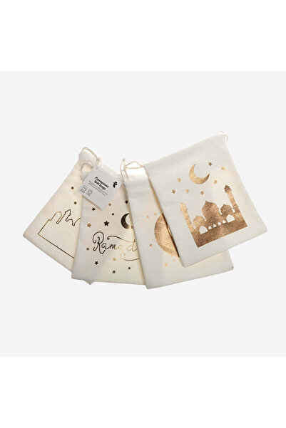 Flying Tiger Copenhagen Ramazan Ayı Temalı 4'lü Büzgülü Bez Çanta Seti