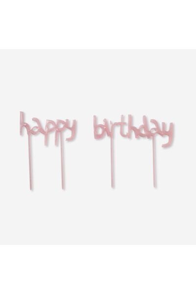 Flying Tiger Copenhagen Pembe Happy Birthday Pasta Süsü