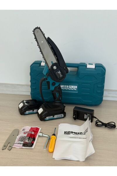 KİMMEER PLUS Profesonel Metal Dişli 21v 3ah Şarjlı Dal Budama Testeresi