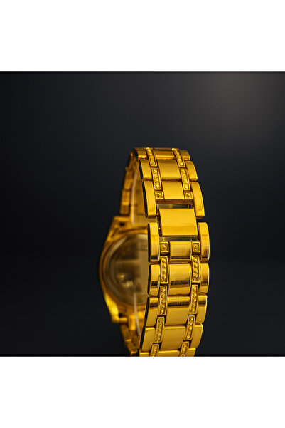 Goldpower Unisex Luxury Metal Wristwatch with Sim and Stone Detail