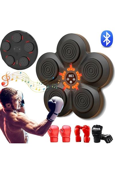 Vivendo Saltea inteligentă de box pentru antrenament reflex, sincronizare Bluetooth, difuzor stereo, neagră