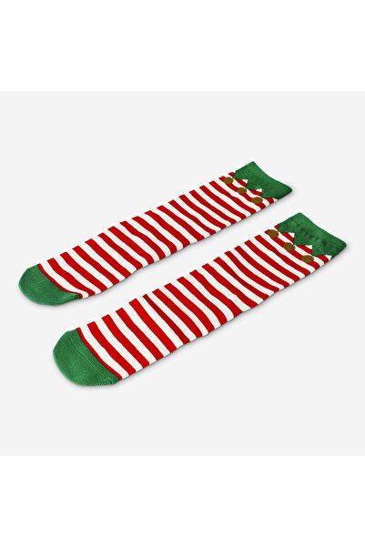 Flying Tiger Copenhagen Kırmızı Beyaz Çizgili Yılbaşı Çorabı 36/38