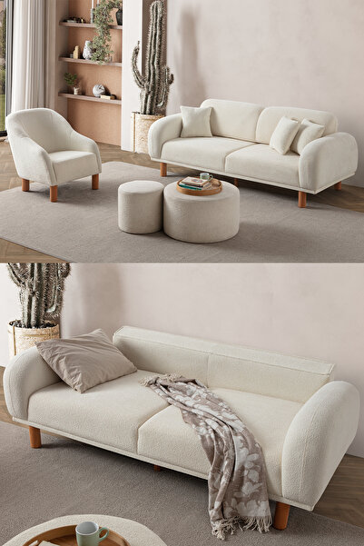 EDSY HOME Regnum Koltuk Takımı 3+1 Krem Renk