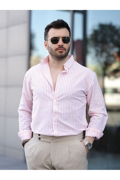BASEL.CO Striped Linen Shirt