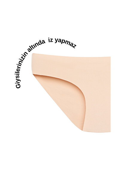 Ramior Set of 3 Skin Color 100% Cotton Laser Cut Panties