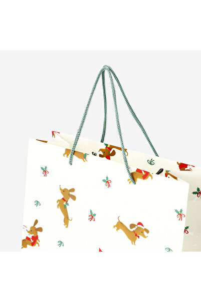 Flying Tiger Copenhagen Köpek Desenli Beyaz Hediye Çantası