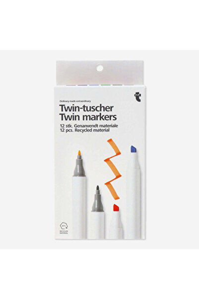 Flying Tiger Copenhagen İki Uçlu Renkli 12'li Tükenmez Kalem Seti