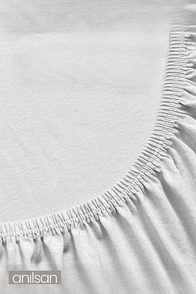 Anılsan 100% Cotton Plain White Baby Fitted Sheet + Pillowcase