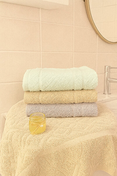 Teksev Набір рушників для рук і обличчя Karo 3 – 50x90 см, 100% бавовна, м'яка текстура, плетений візерунок