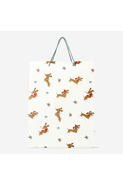 Flying Tiger Copenhagen Köpek Desenli Beyaz Hediye Çantası