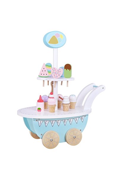 SDX Market Jucărie educativă Montessori din lemn Cărucior cu înghețată