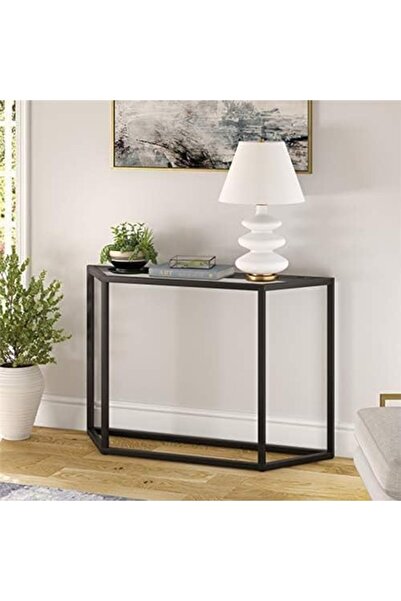 genric FFD Modern Glass Top Console Table: Sleek Entryway Furniture for Living Room. Metal Frame