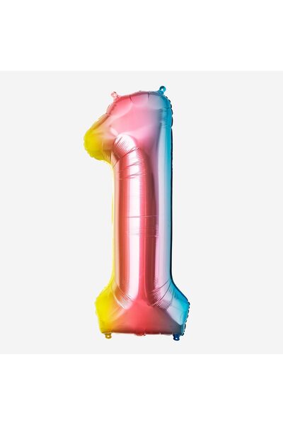 Flying Tiger Copenhagen 1 Rakamı Renkli Folyo Balon