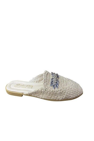 güven kundura Women's Knitwear Stoned Closed Front Slippers