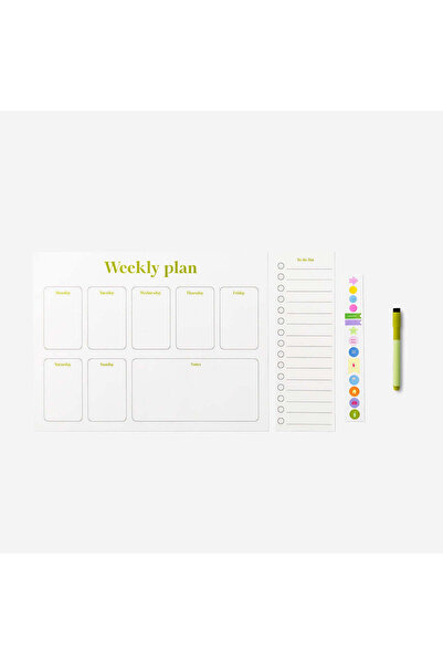 Flying Tiger Copenhagen Kalemli Beyaz Haftalık Planlayıcı 30 cm x 40 cm