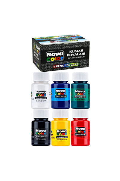 Nova Color Kumaş Boyası 6lı NC-188 + 100 BOYA SABİTLEME FİSKE HEDİYELİ