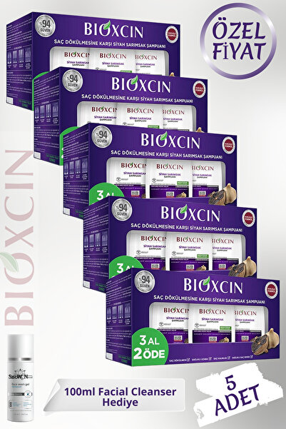 Bioxcin Siyah Sarımsak Şampuanı Dökülme Karşıtı 300ml 3 Al 2 Öde (5 ADET) Avantajlı Paket