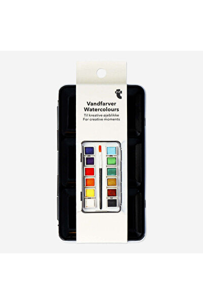 Flying Tiger Copenhagen Metal Kutuda 12 Renkli Sulu Boya Seti