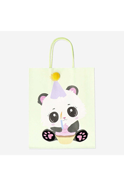 Flying Tiger Copenhagen Panda Desenli "Happy Birthday" Kağıt Hediye Poşeti